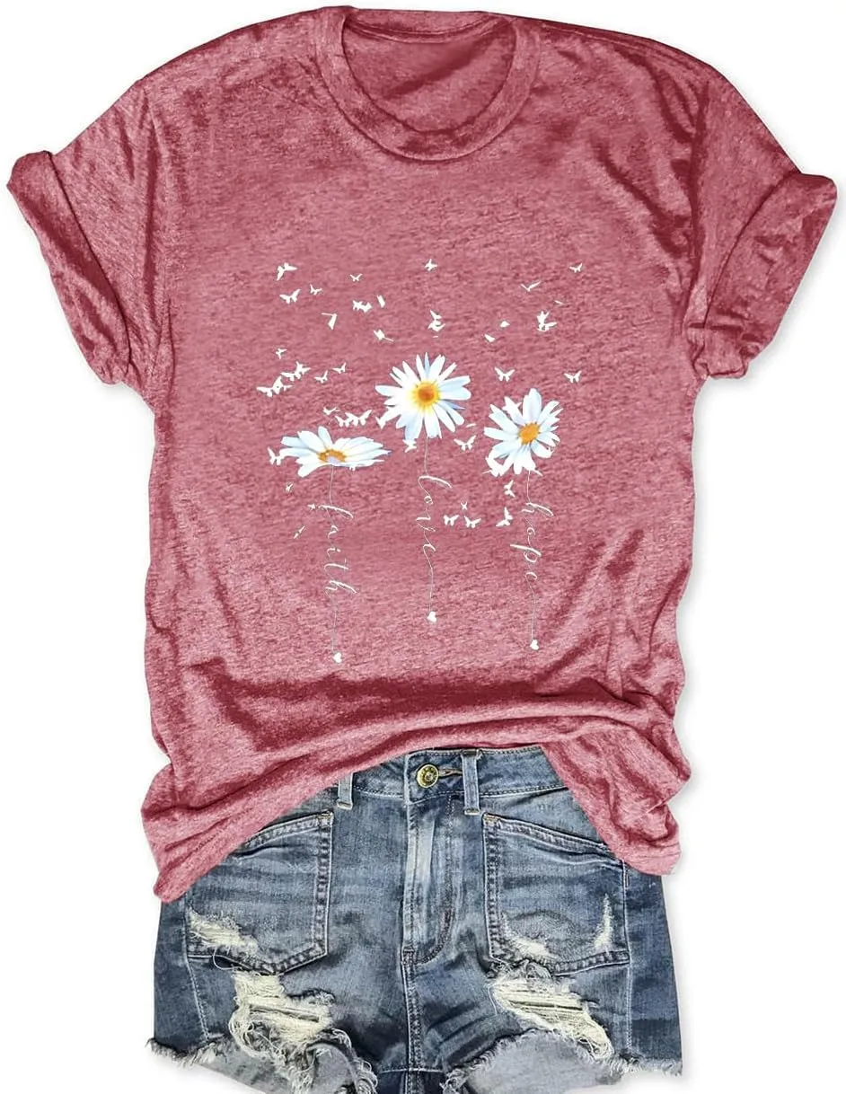 Savarana Women's Spread Kindness Shirt Cute Wildflower Botanical T-Shirt Novelty Positive Blessed Tops Tee
