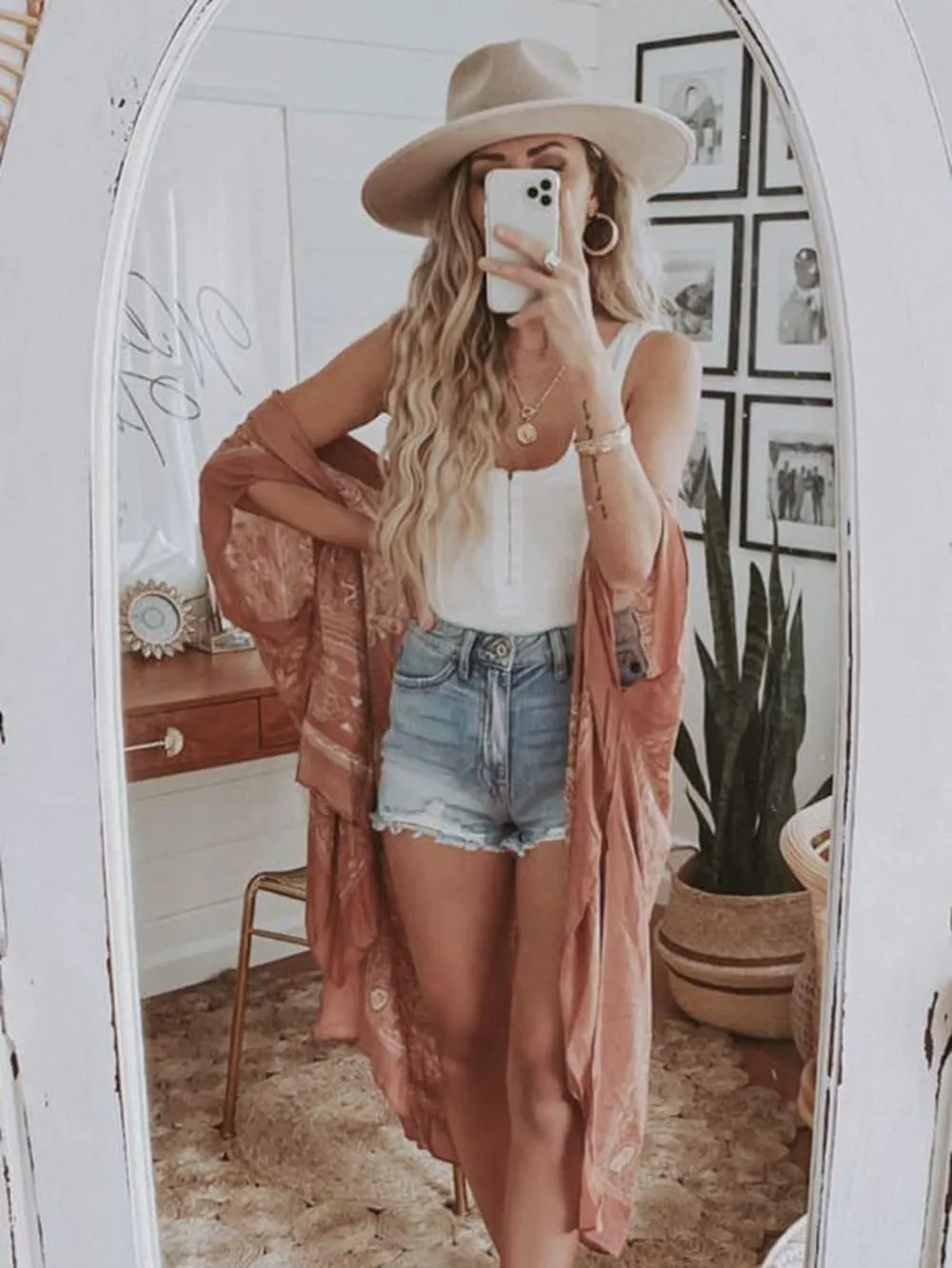 Spicy Sandia Kimonos for Women Floral Beach Cover Up Loose Swimsuit Bathing Suit Coverup Cardigan for Summer Swimwear