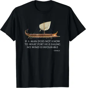 Stoicism Stoic Ancient Rome Proverb Trireme Captain Shirt T-Shirt
