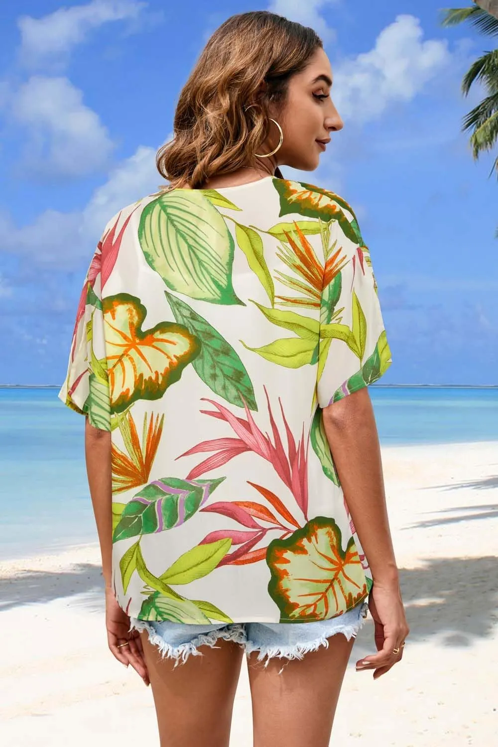 STYLEWORD Womens Lightweight Summer Cardigan Casual Short Sleeve Kimono Boho Draped Beach Cover Ups