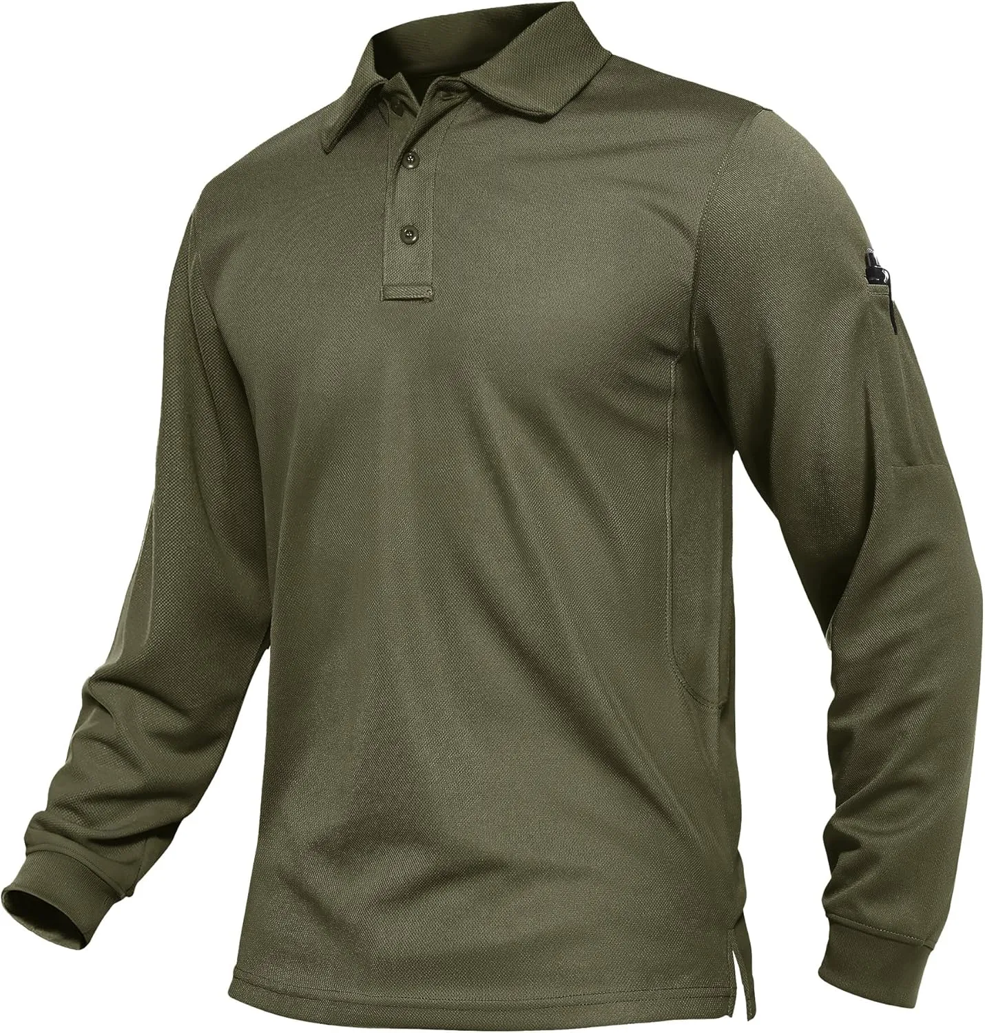TACVASEN Men's Polo Shirts Long Sleeve Quick Dry Shirt Performance Tactical Shirts Golf Shirt Casual Outdoor Work Shirt