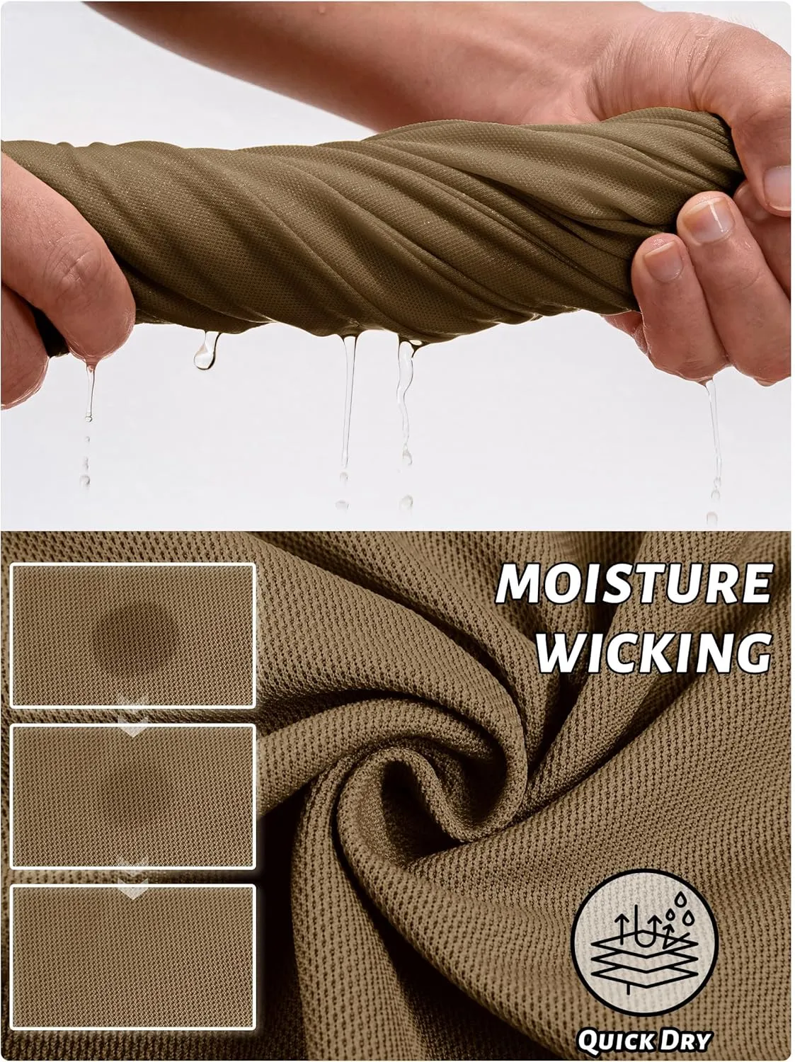 TACVASEN Men's Polo Shirts Long Sleeve Quick Dry Shirt Performance Tactical Shirts Golf Shirt Casual Outdoor Work Shirt