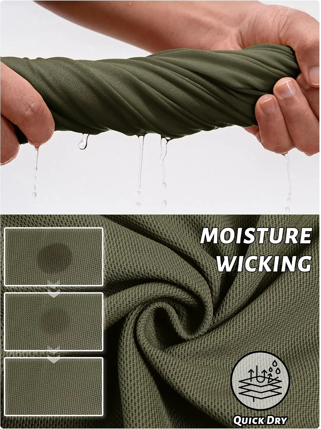 TACVASEN Men's Polo Shirts Long Sleeve Quick Dry Shirt Performance Tactical Shirts Golf Shirt Casual Outdoor Work Shirt