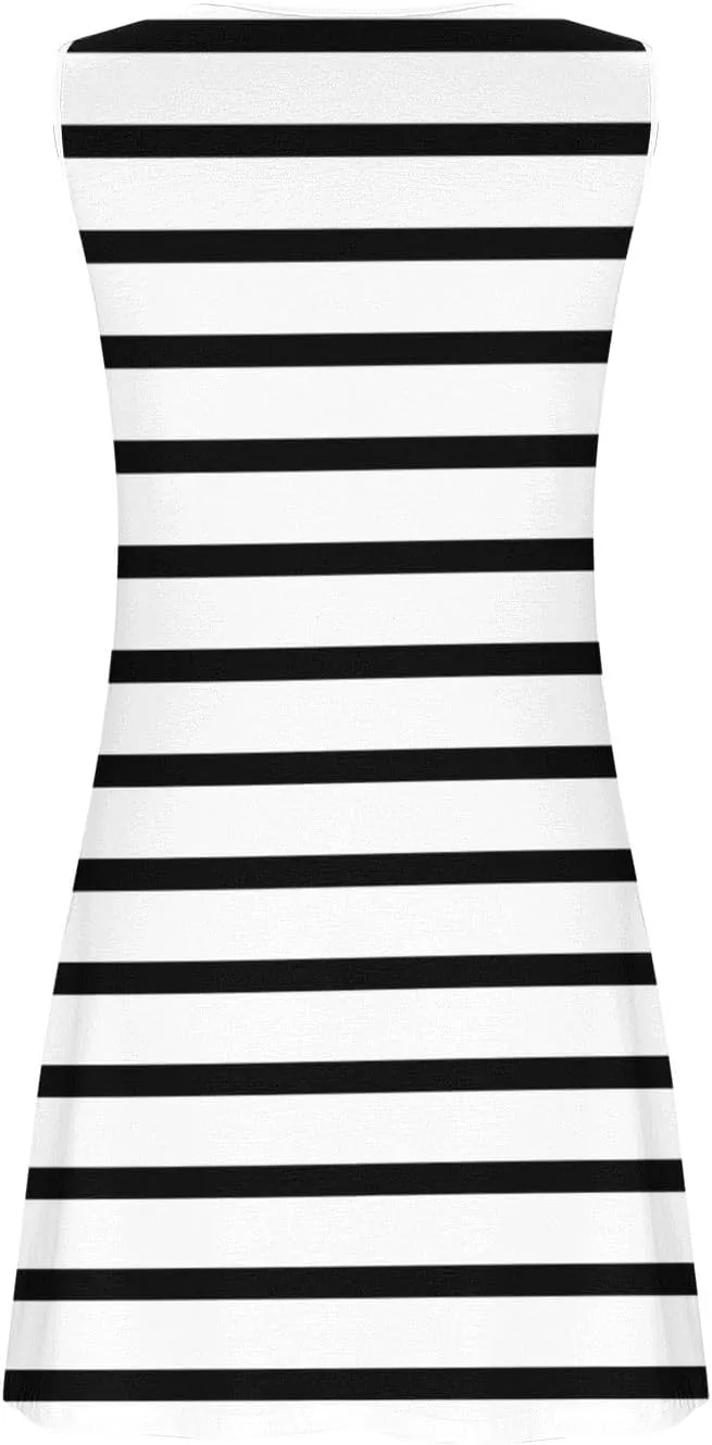 TANGNADE Womens Summer Mini Dress Casual Sleeveless V-Neck Loose Flowy Tank Dresses Beach Vacation Sundress