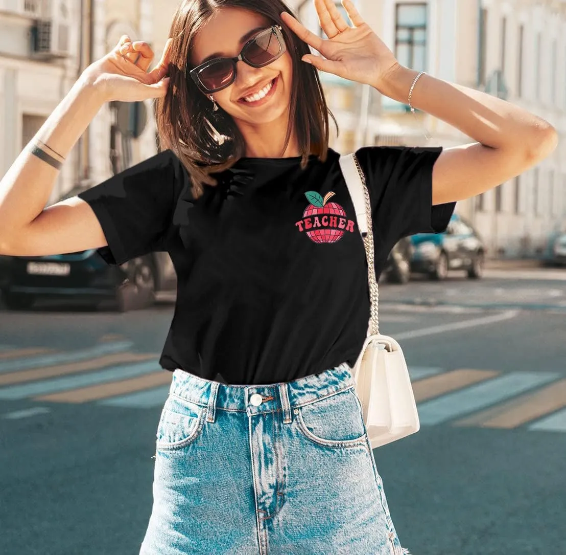 Teacher Shirt Women Teachers T-Shirt: in My Teacher Era Shirt Oversize Preschool Kindergarten Teaching Life Tees Tops