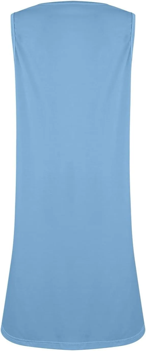 TWGONE Summer Dresses for Women 2025 Vacation Beach Swimsuit Coverups Sleeveless Button Down Spring Boho Midi Sun Dress