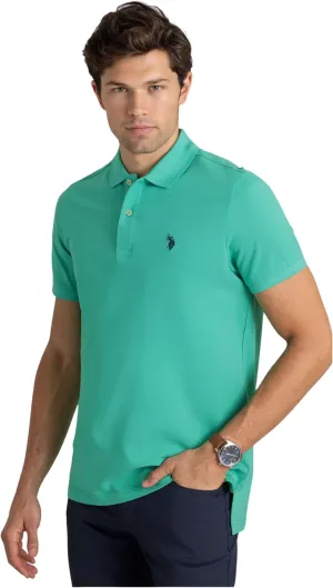 U.S. Polo Assn. Men's Classic Polo Shirt, Two-Button Closure Pique Polo Shirt, Summer Fashion Golf Shirt