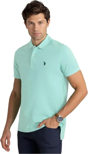 U.S. Polo Assn. Men's Classic Polo Shirt, Two-Button Closure Pique Polo Shirt, Summer Fashion Golf Shirt