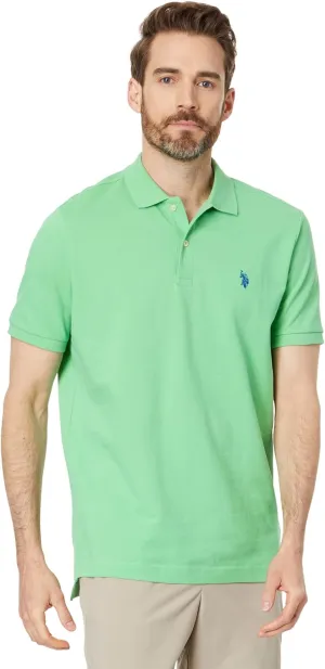 U.S. Polo Assn. Men's Classic Polo Shirt, Two-Button Closure Pique Polo Shirt, Summer Fashion Golf Shirt