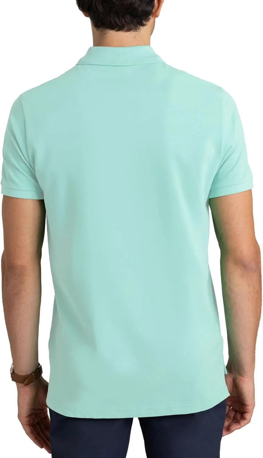 U.S. Polo Assn. Men's Classic Polo Shirt, Two-Button Closure Pique Polo Shirt, Summer Fashion Golf Shirt