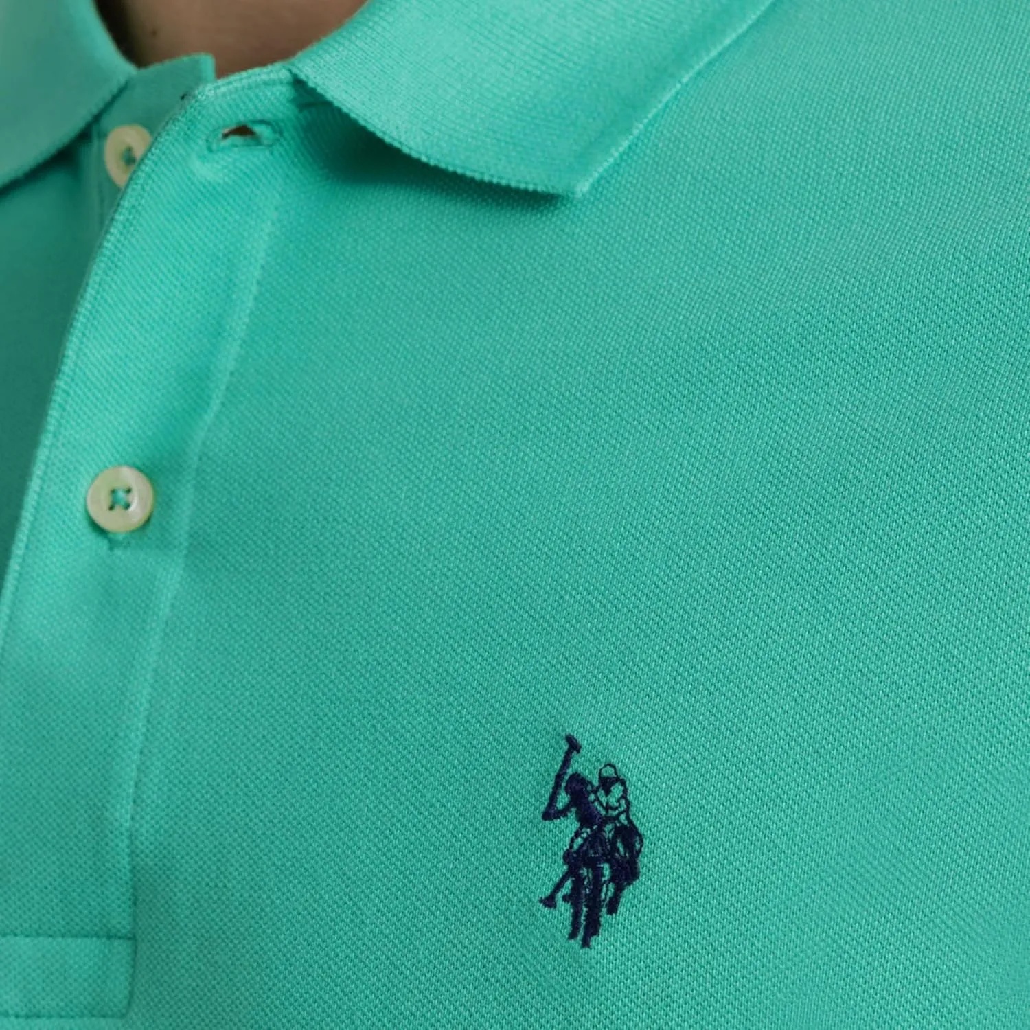 U.S. Polo Assn. Men's Classic Polo Shirt, Two-Button Closure Pique Polo Shirt, Summer Fashion Golf Shirt