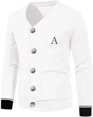 V Neck Sweaters Cardigan Men's Long Sleeve Top Button Down Shirt Father Office Fall Tops 2025 Clothes