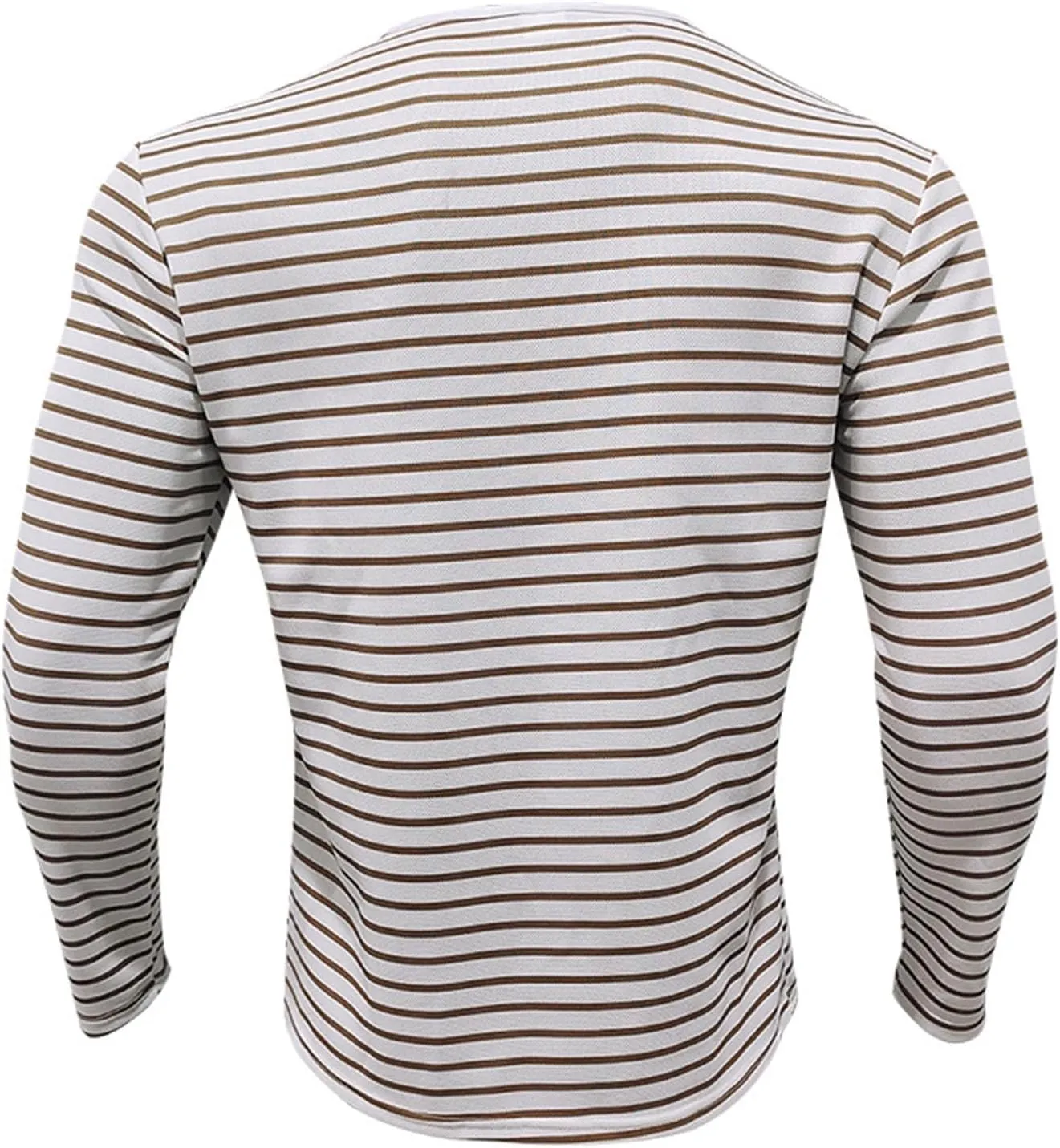 V Neck T Shirts Men Cotton Striped Slim Fit Henley Summer Deep Vneck Shirt Long Sleeve Workout Button Down Causal Top
