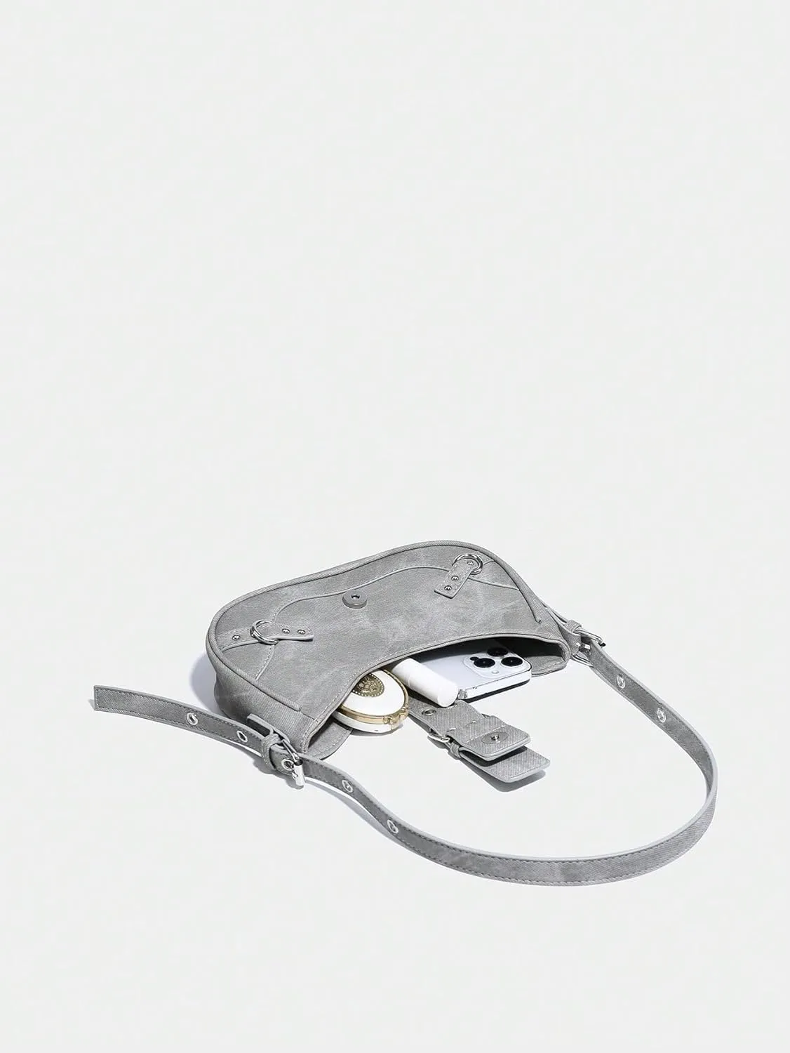 Verdusa Women's Pleated Hobo Shoulder Bag PU Leather Clutch Handbag