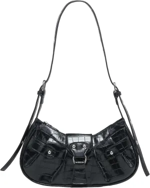 Verdusa Women's Pleated Hobo Shoulder Bag PU Leather Clutch Handbag