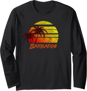 Vintage Barbados Beach Sunset T-Shirt, Retro Surf Tee Long Sleeve T-Shirt