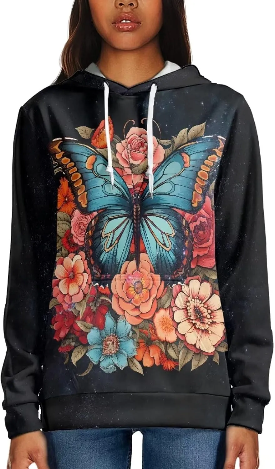 WELLFLYHOM Womens College Sweatshirts and Hoodies with Pocket Long Sleeve Pullover Jumper