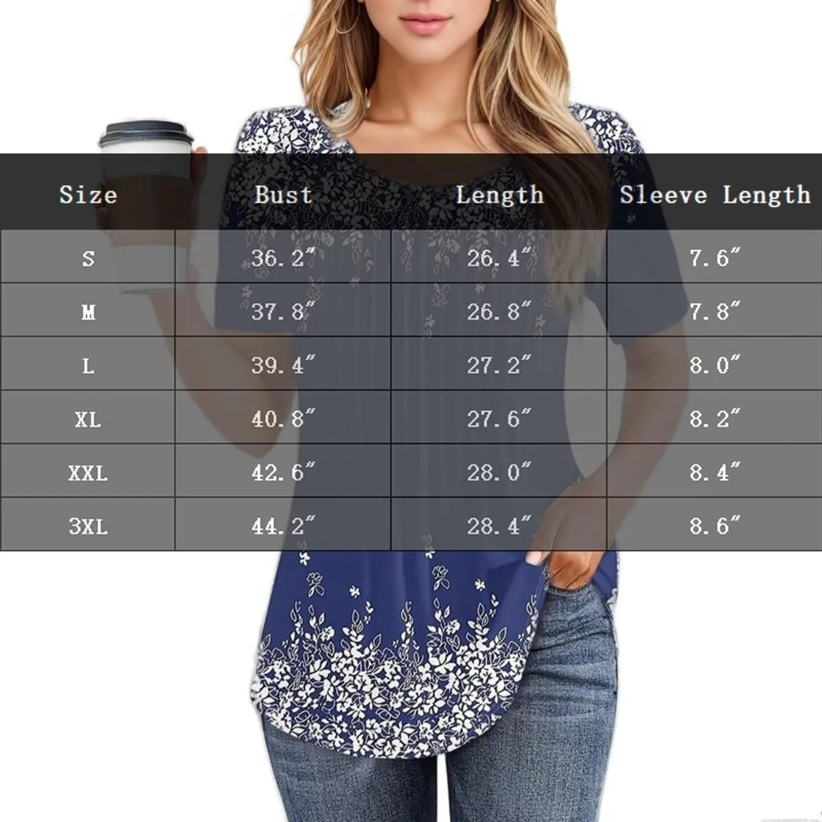 Western Tops for Women Casual Floral Print Summer Tops Pleated Short Sleeve Loose Tunic T Shirt Blouse Outfit