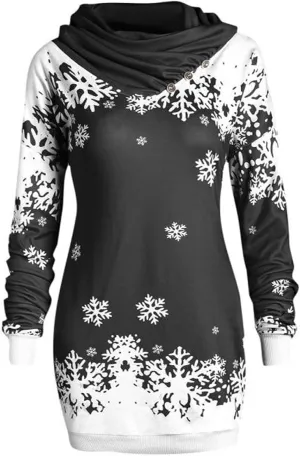 Women Christmas Sweatshirts Casual Novelty Party Slim Tunic Jumper Dress Lightweight Bag Hip Midi Pullover Dress