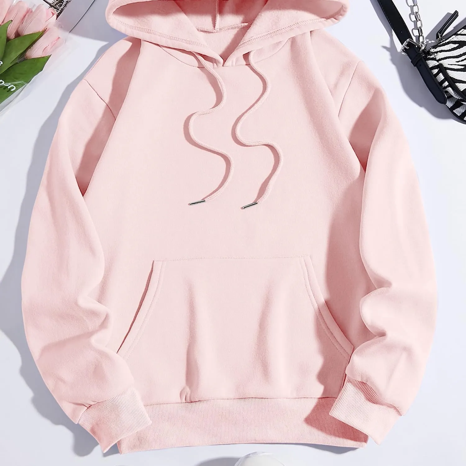 Women Long Sleeve Letter Graphic Print Oversized Hoodies Casual Drop Shoulder Thermal Hooded Sweatshirt Pullover