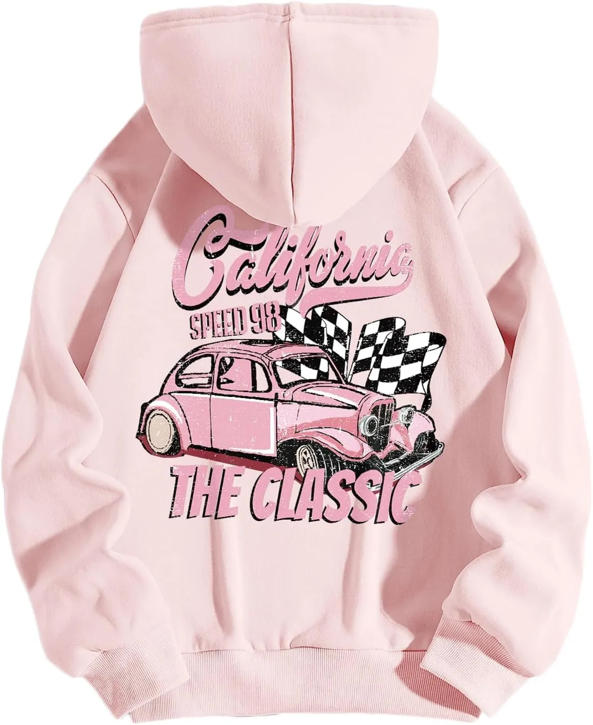 Women Long Sleeve Letter Graphic Print Oversized Hoodies Casual Drop Shoulder Thermal Hooded Sweatshirt Pullover