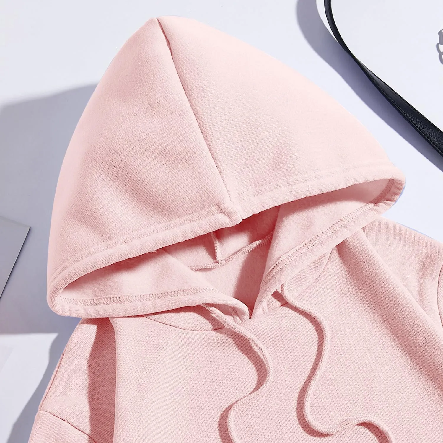 Women Long Sleeve Letter Graphic Print Oversized Hoodies Casual Drop Shoulder Thermal Hooded Sweatshirt Pullover