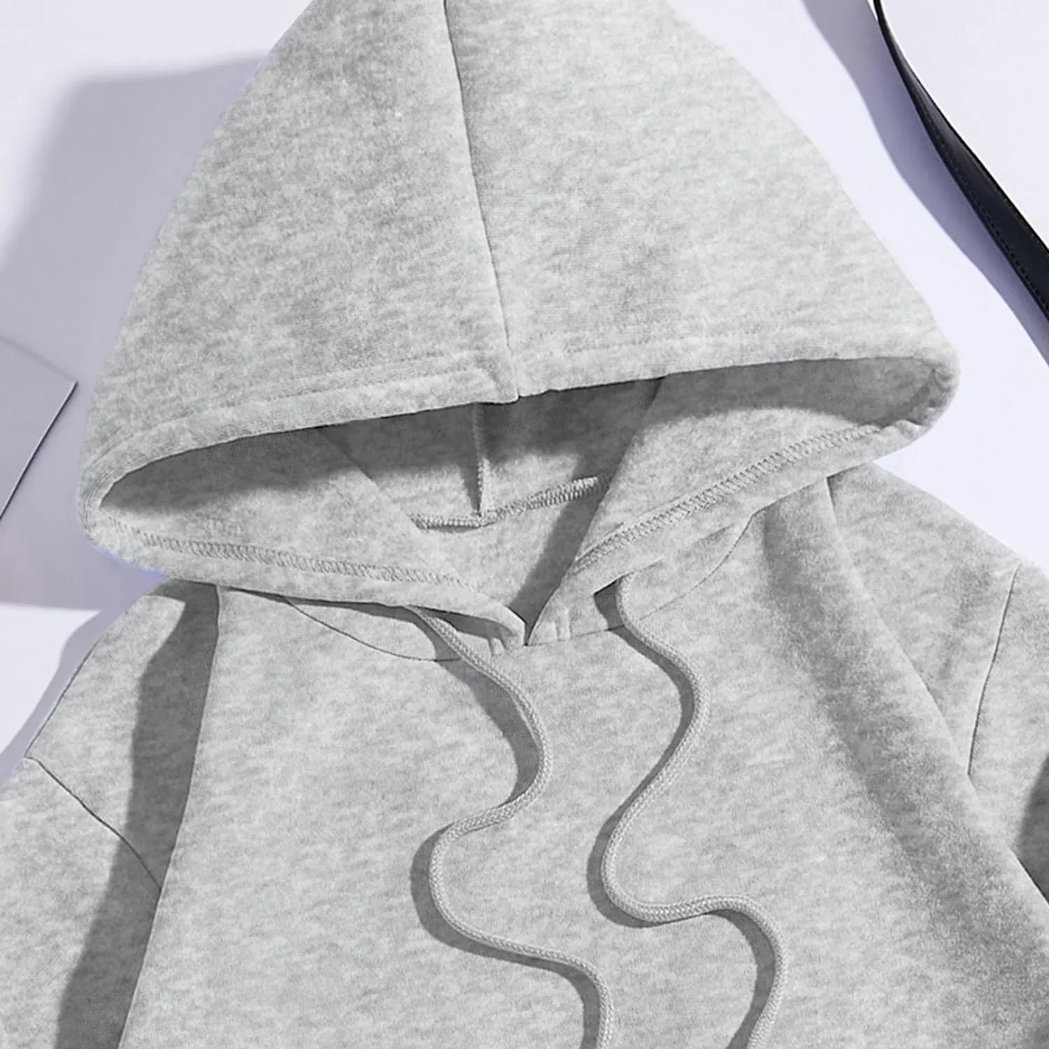Women Long Sleeve Letter Graphic Print Oversized Hoodies Casual Drop Shoulder Thermal Hooded Sweatshirt Pullover