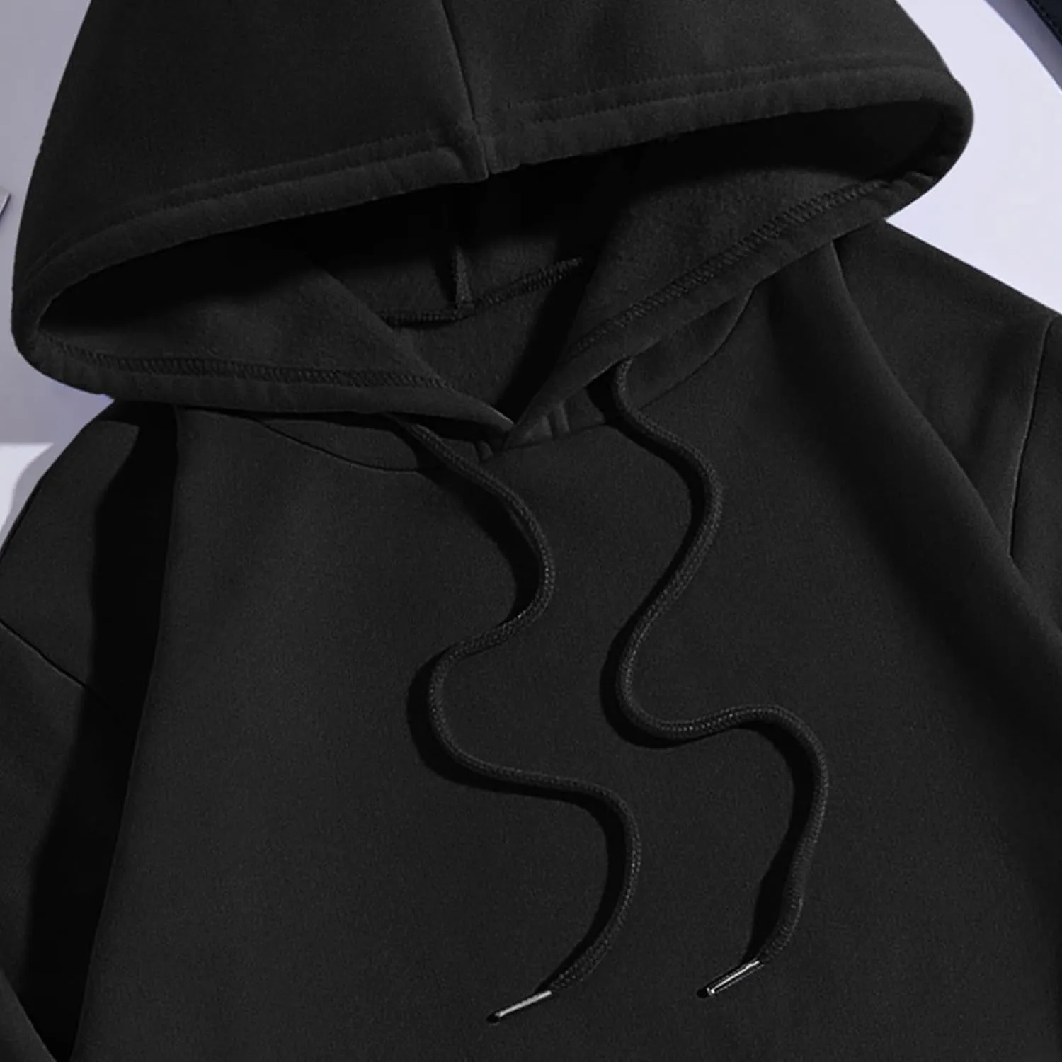 Women Long Sleeve Letter Graphic Print Oversized Hoodies Casual Drop Shoulder Thermal Hooded Sweatshirt Pullover