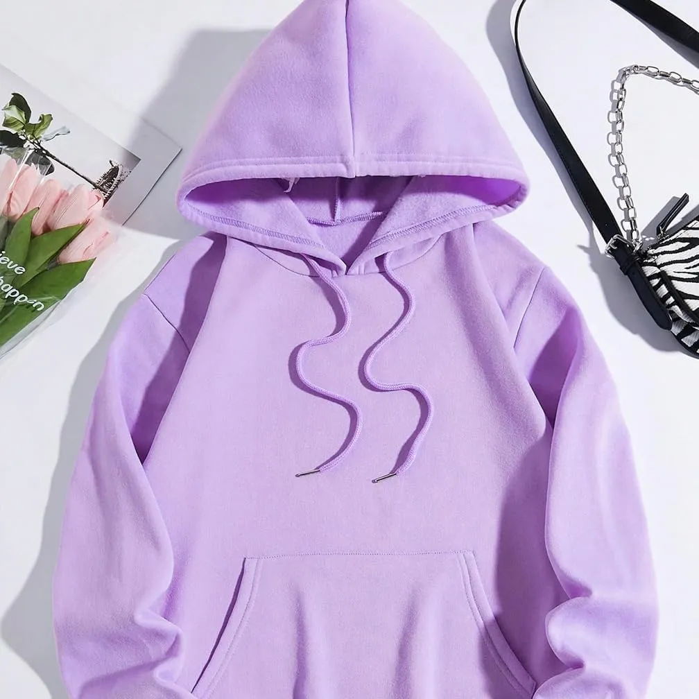 Women Long Sleeve Letter Graphic Print Oversized Hoodies Casual Drop Shoulder Thermal Hooded Sweatshirt Pullover
