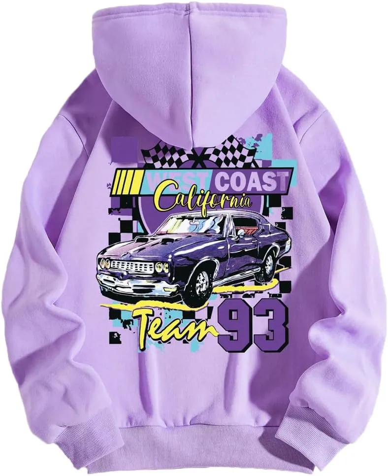 Women Long Sleeve Letter Graphic Print Oversized Hoodies Casual Drop Shoulder Thermal Hooded Sweatshirt Pullover
