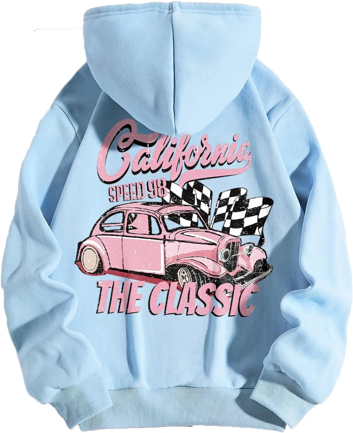 Women Long Sleeve Letter Graphic Print Oversized Hoodies Casual Drop Shoulder Thermal Hooded Sweatshirt Pullover