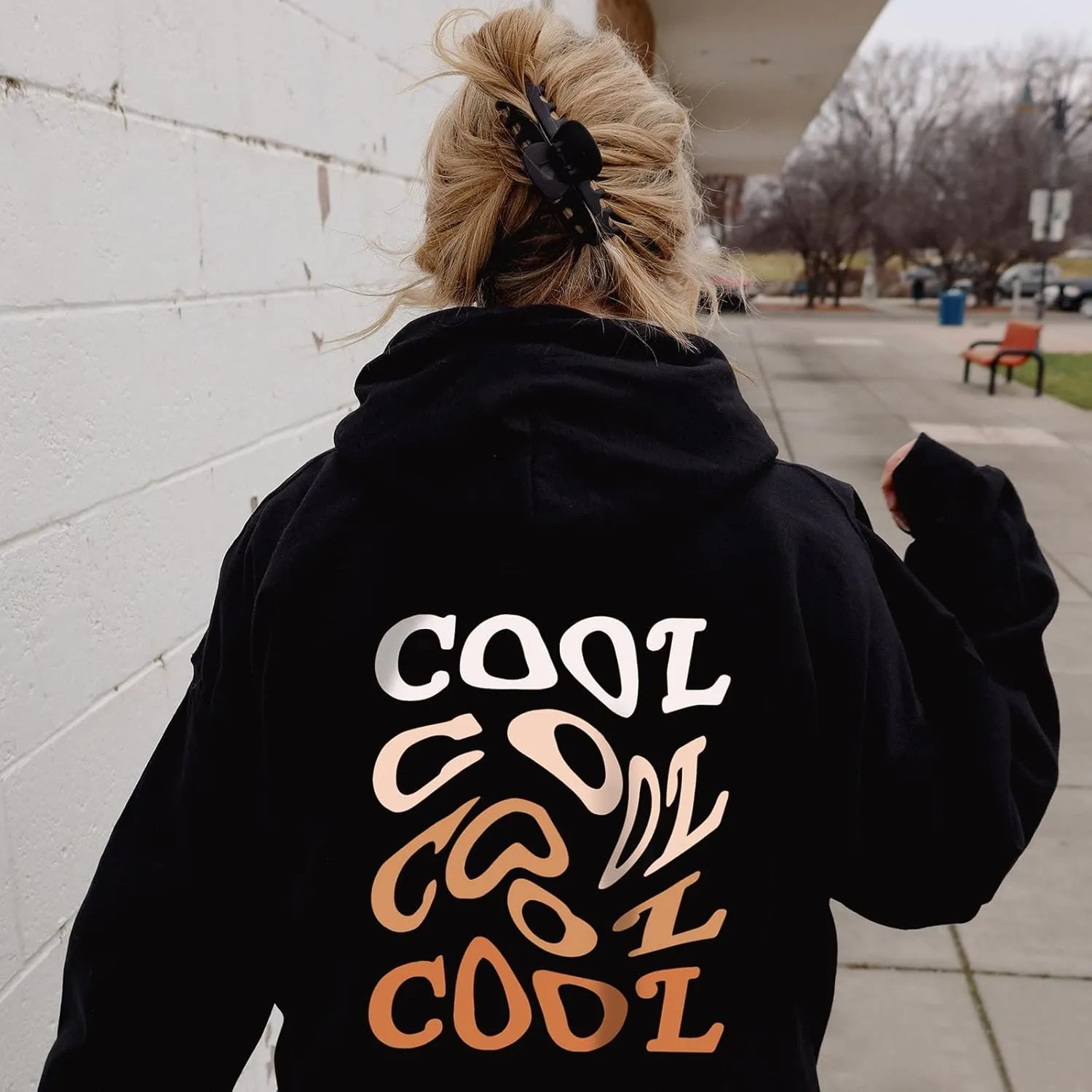 Women Oversize Fleece Hoodie Sweatshirt Long Sleeve Floral Slogan Letter Graphic Print Drop Shoulder Drawstring top