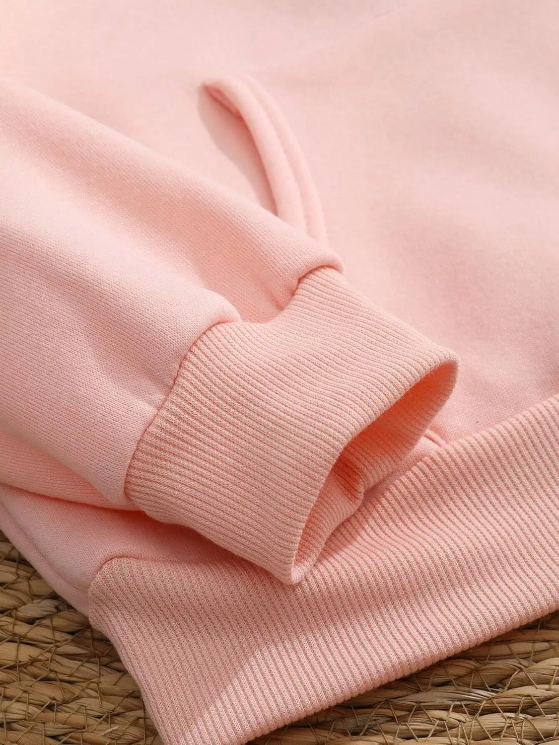 Women Oversized Letter Graphic Print Hoodie Casual Baggy Long Sleeve Drop Shoulder Pullover Hooded with Pockets