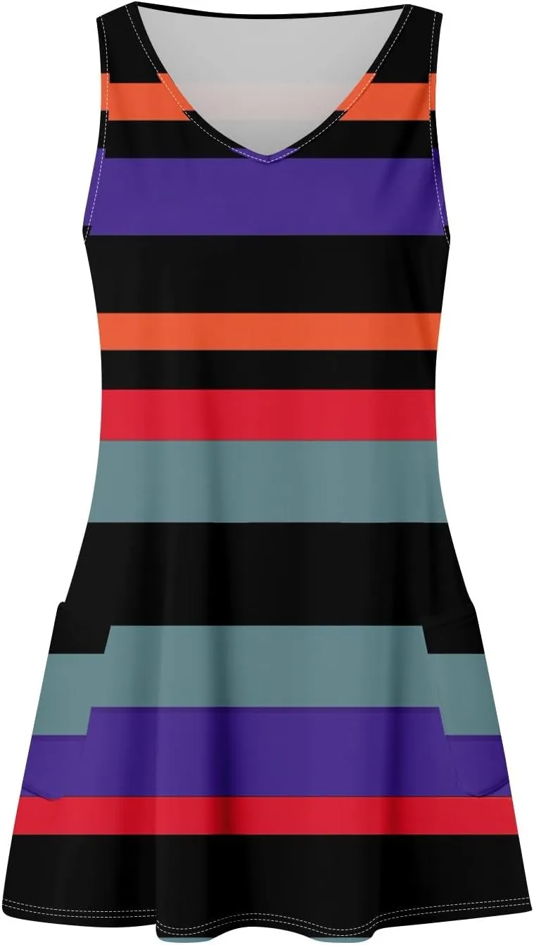 Women's Casual Sundress with Pockets 2025 Summer Boho Beach Dress V Neck Loose Tank Dresses