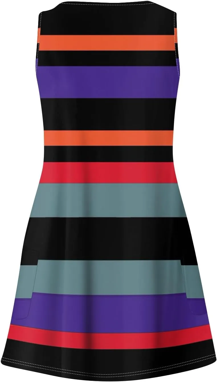 Women's Casual Sundress with Pockets 2025 Summer Boho Beach Dress V Neck Loose Tank Dresses