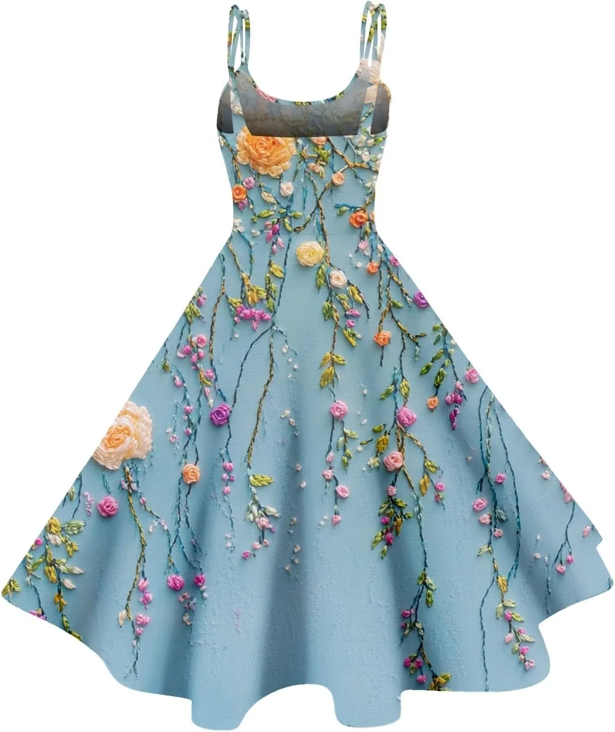 Womens Dresses Casual Boho Floral Wide Leg Short Spaghetti Strap Smocked Jumpsuit