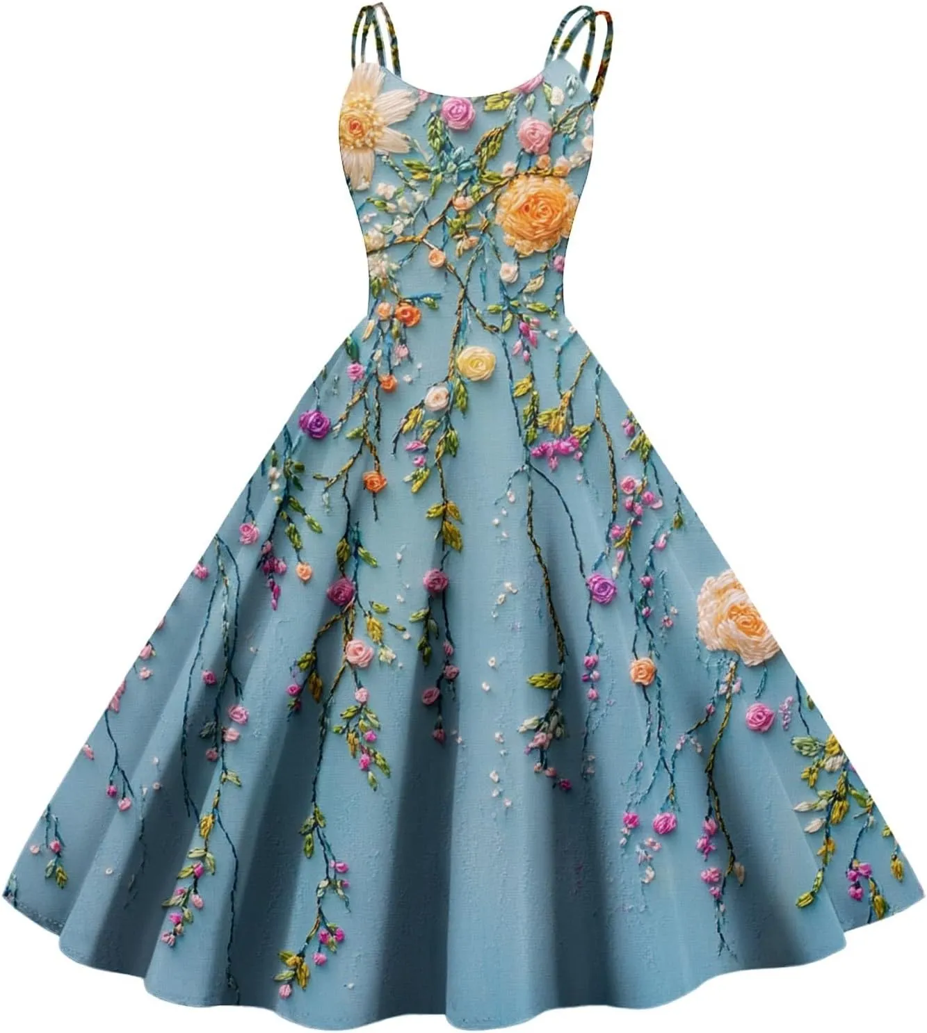 Womens Dresses Casual Boho Floral Wide Leg Short Spaghetti Strap Smocked Jumpsuit