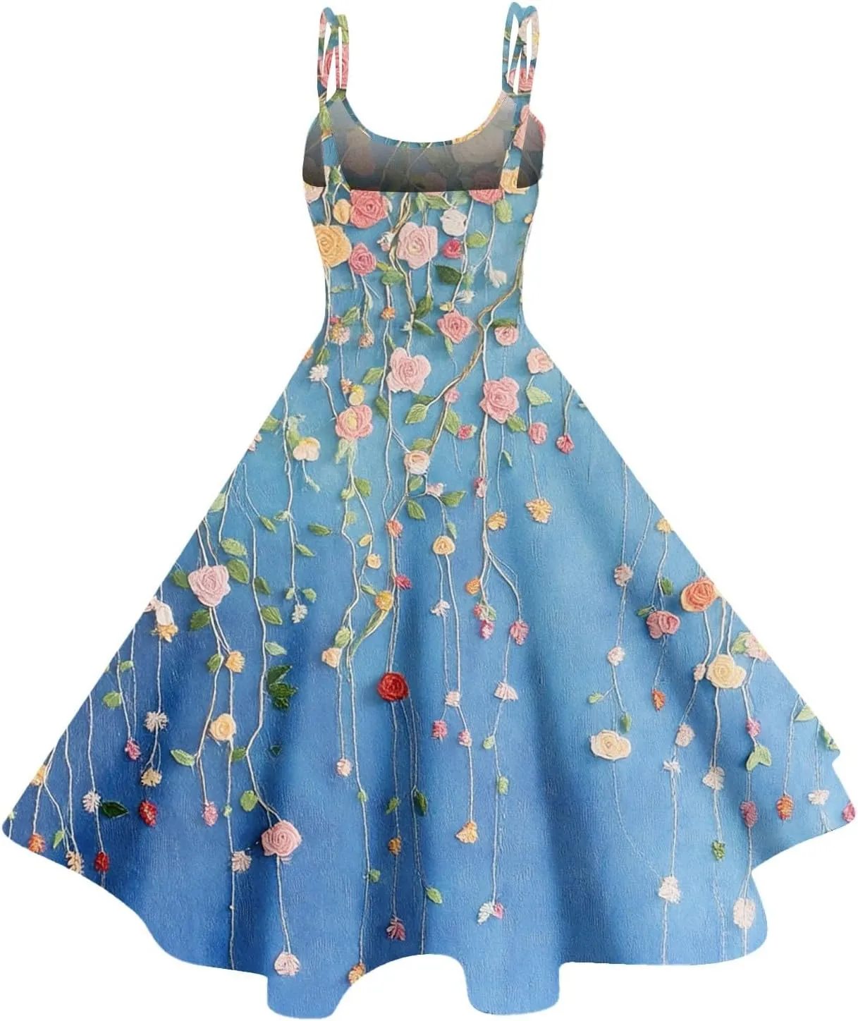 Womens Dresses Casual Boho Floral Wide Leg Short Spaghetti Strap Smocked Jumpsuit