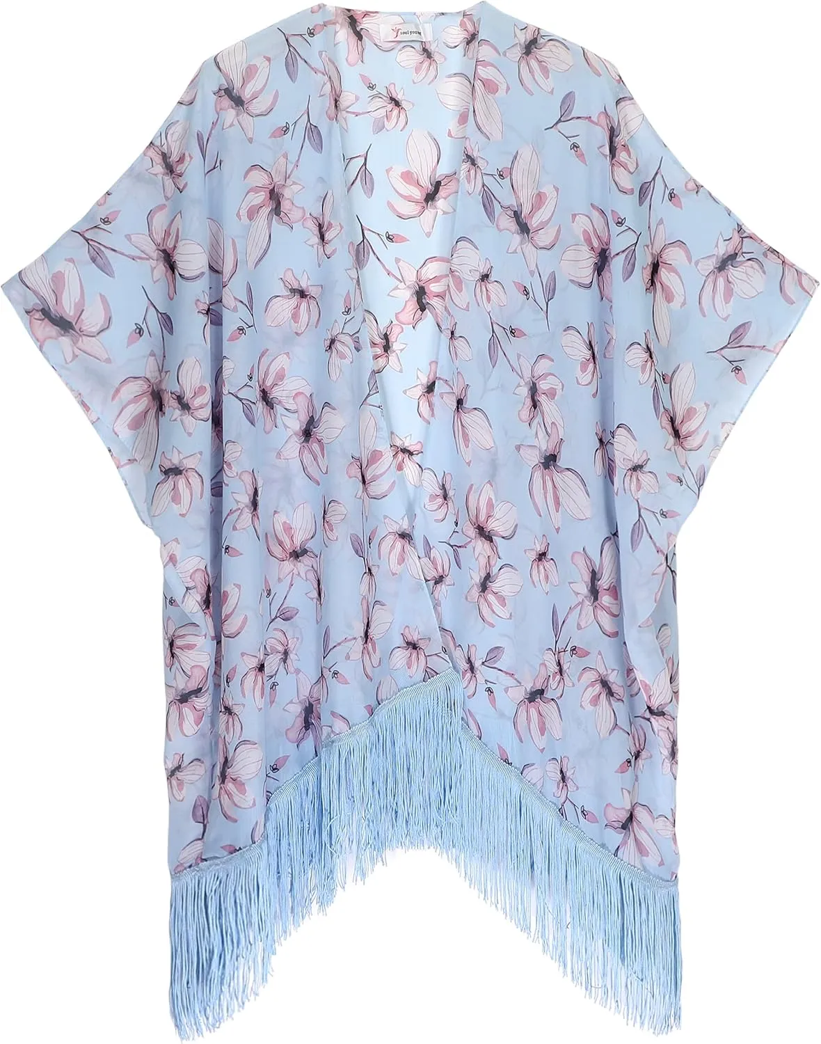 Women's Floral Kimono Cover Up - Lightweight Leopard Chiffon Beachwear for Bikini,Cardigan and Swimwear