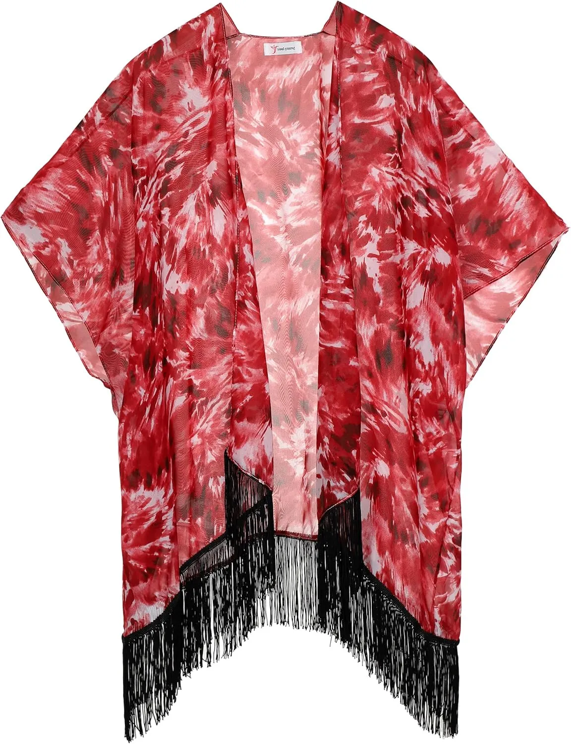 Women's Floral Kimono Cover Up - Lightweight Leopard Chiffon Beachwear for Bikini,Cardigan and Swimwear