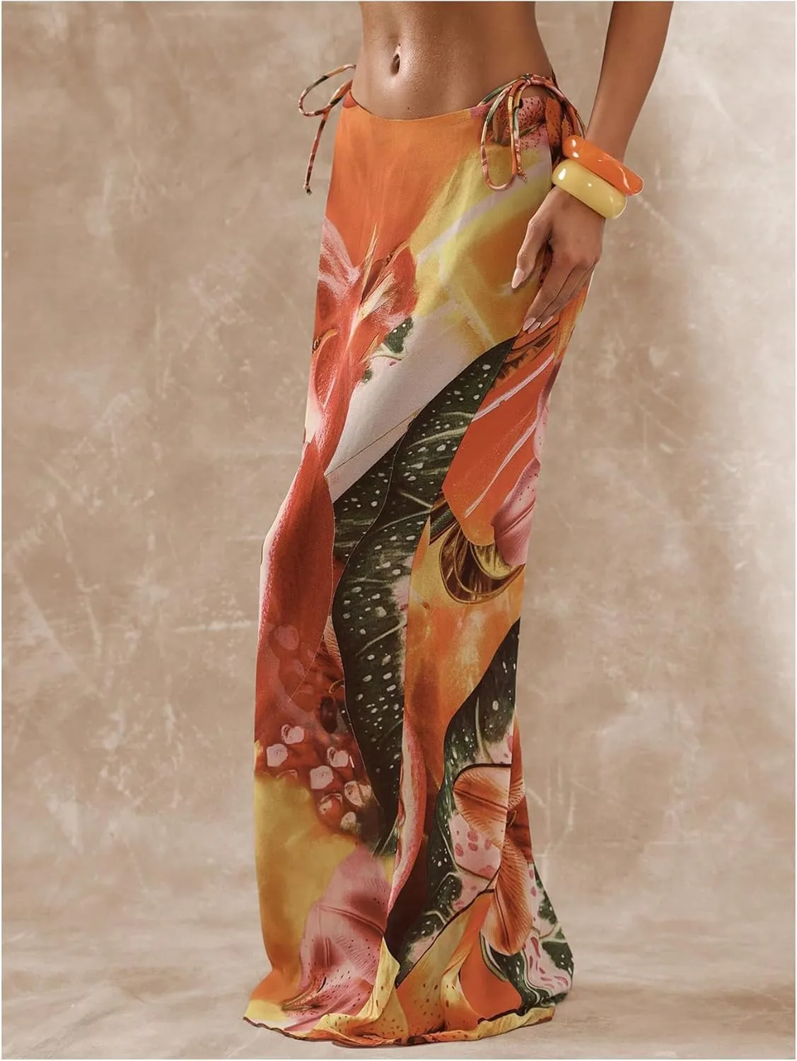 Women's Floral Maxi Beach Skirt Tropical Drop Waist Swimsuit Coverup