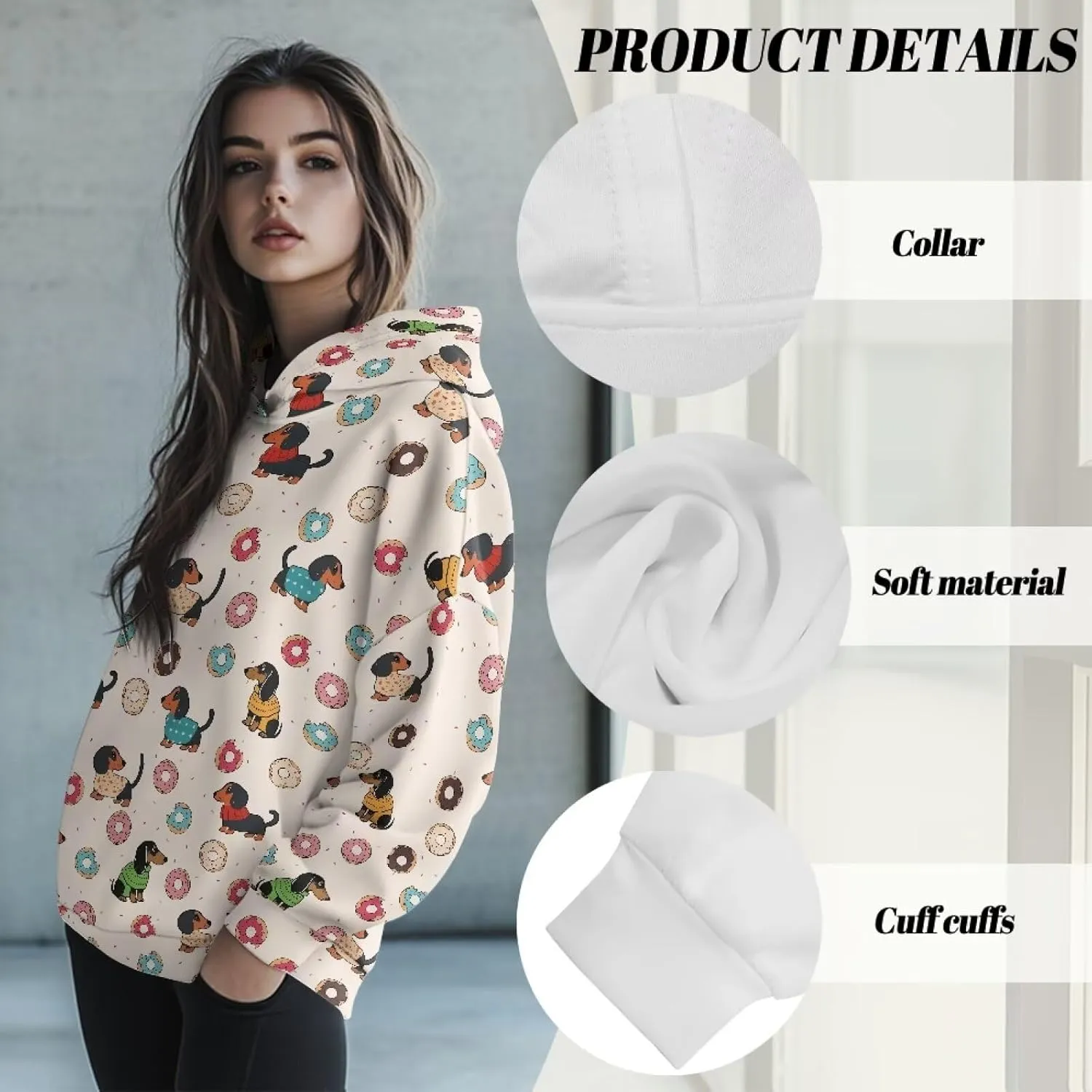 Womens Hoodie Oversized Sweatshirt Causal Long Sleeve Hoodie Fall Clothes Plus Size Sports Loose Pullover Sweaters