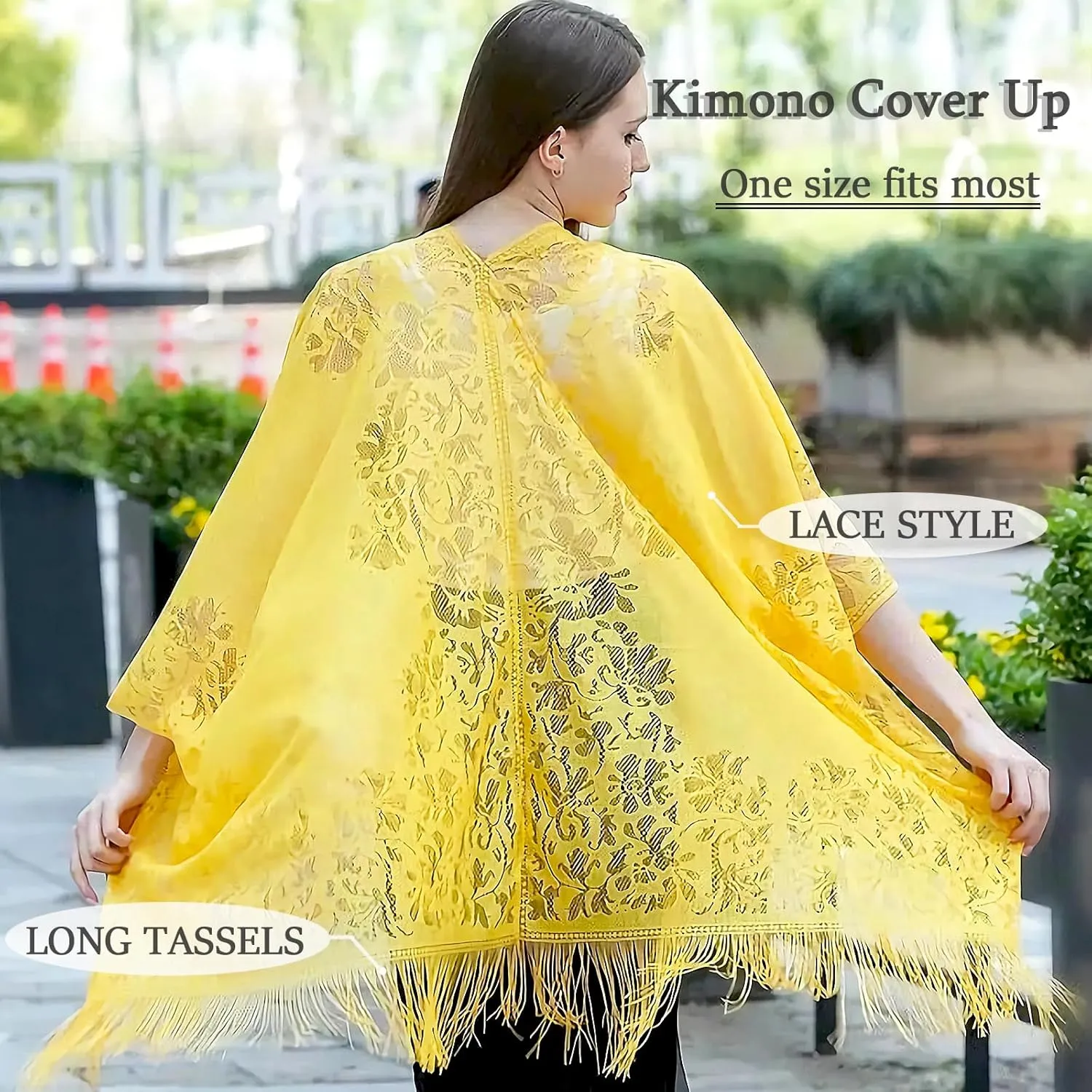 Women's Kimono Beach Swimsuit Cover Up Chiffon Cardigan Summer Floral Print