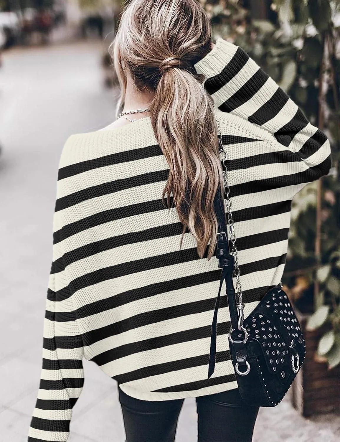 Womens Oversized Sweaters Loose Solid Casual Long Sleeve Mock Neck Knitted Jumper Tops
