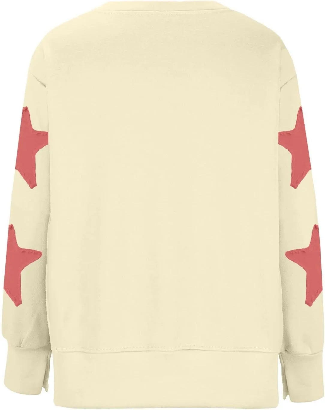 Womens Oversized Sweatshirts Y2k Star Striped Long Sleeve Crewneck Pullover Side Slit Sweatshirt for Teen Girls