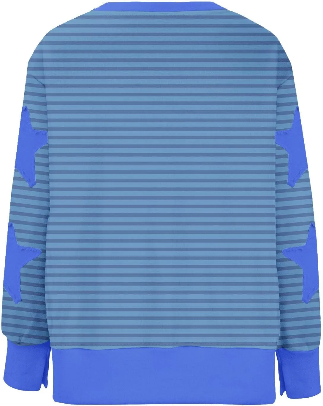 Womens Oversized Sweatshirts Y2k Star Striped Long Sleeve Crewneck Pullover Side Slit Sweatshirt for Teen Girls