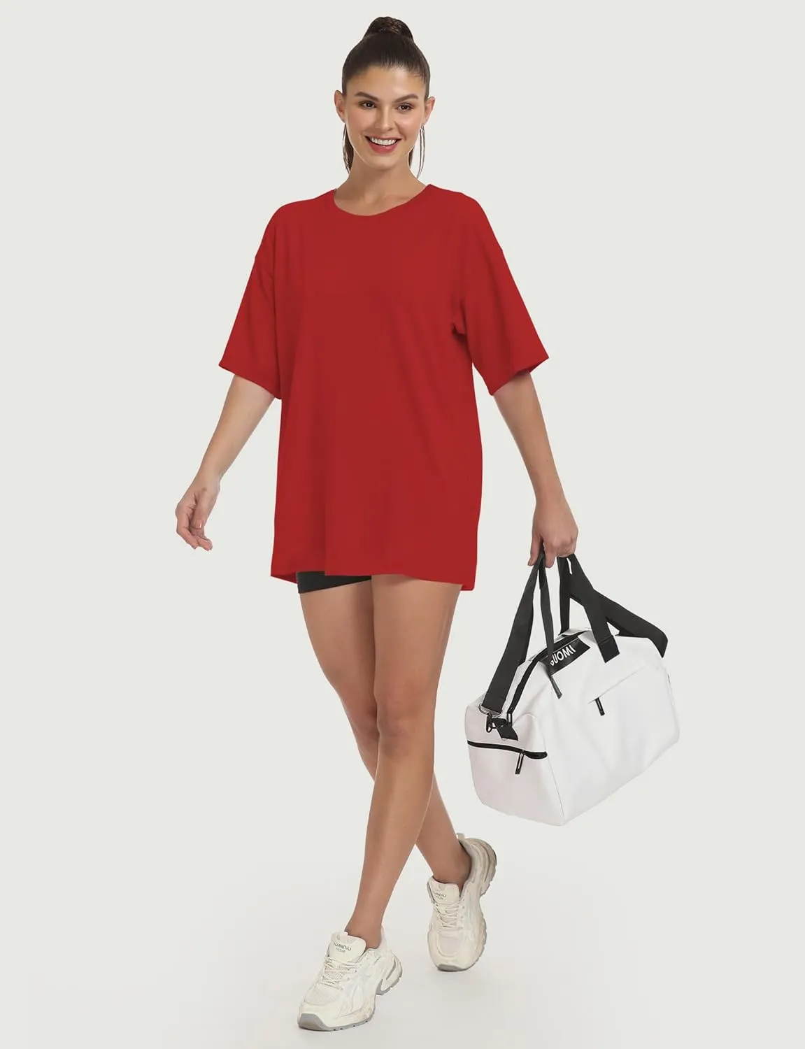 Womens Oversized T Shirts Short Sleeve Summer Tops Crewneck Casual Loose Fit Basic Tee Trendy Plus Size Blouse