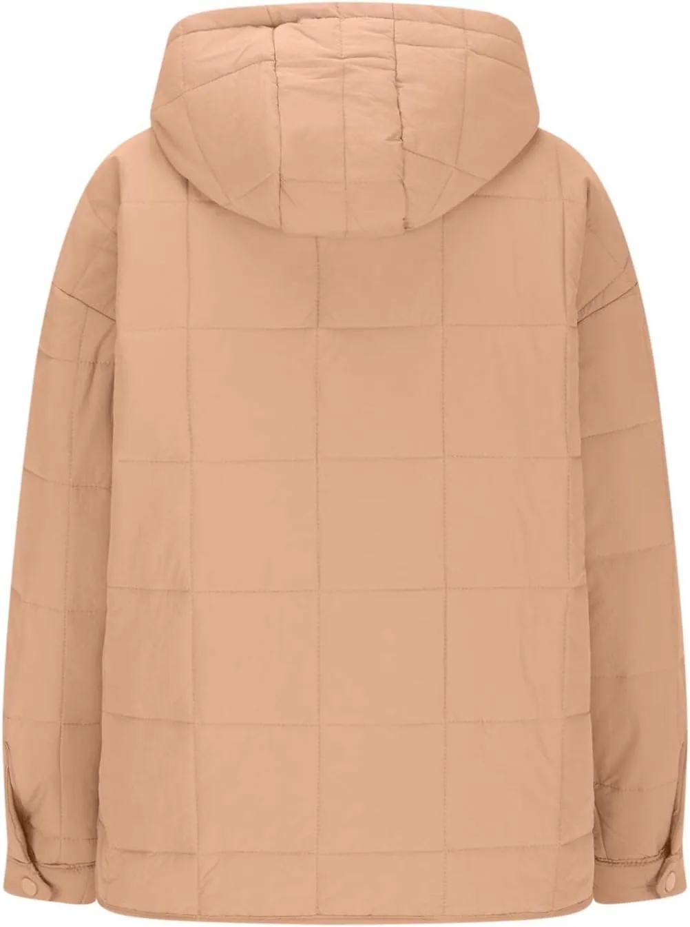 Women's Quilted Warm Puffer Jacket Winter Packable Pullover Down Coat Oversized Hoodie Lightweight Long Sleeve Outwear