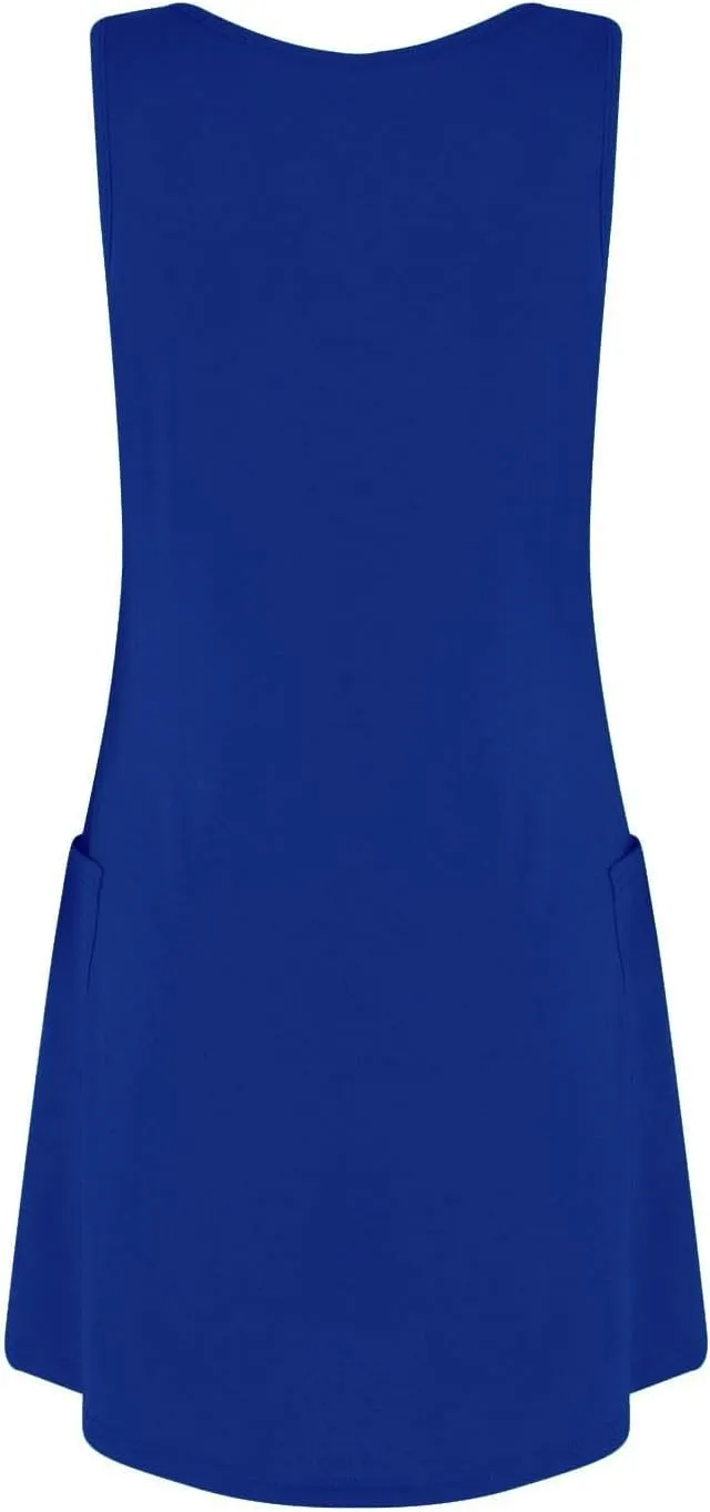 Womens Summer Dresses 2025 Loose V Neck Sleeveless Sundresses Swimsuit Coverup with Pockets