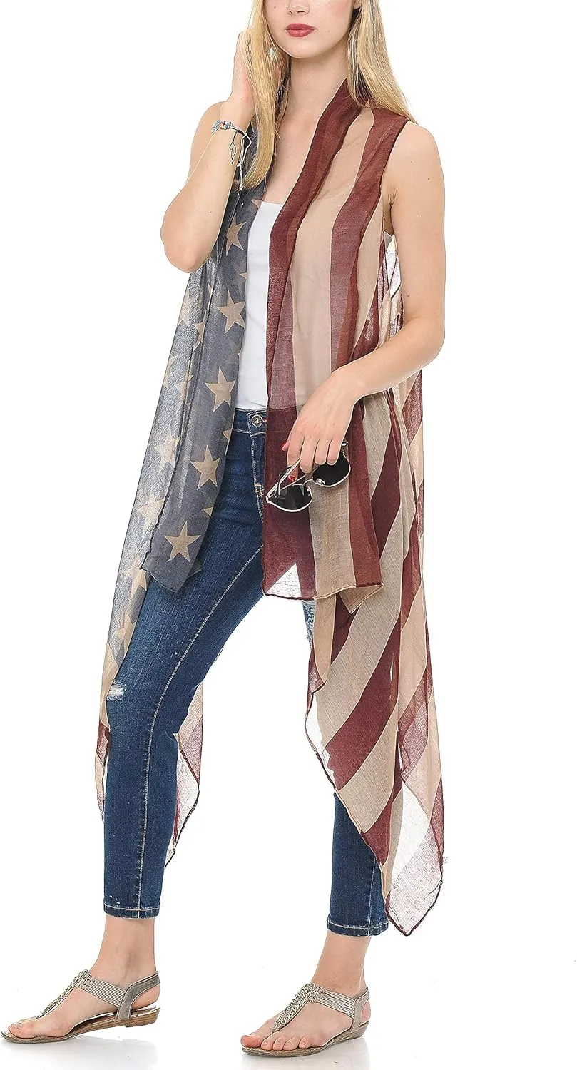 Womens Summer Kimono Vest Long Sheer Sleeveless